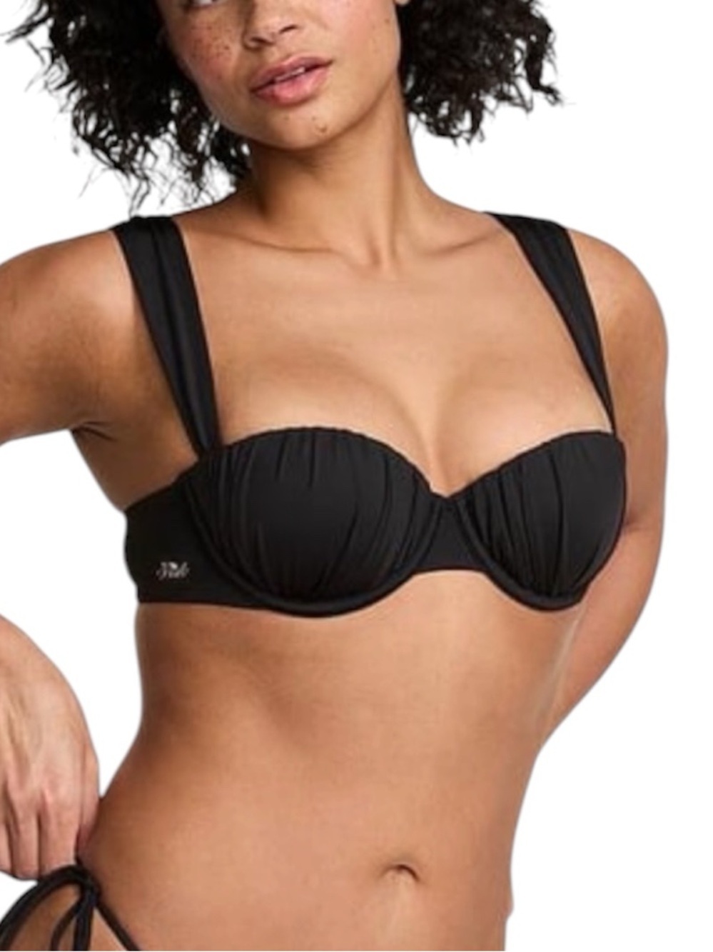 NWT PINK Push Up Ruched Detail Balconette Bikini Top